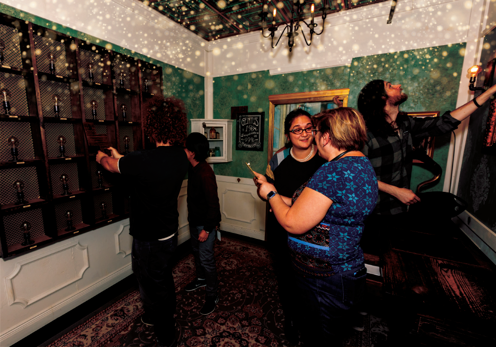 Group Playing the Edison Room at Palace Games