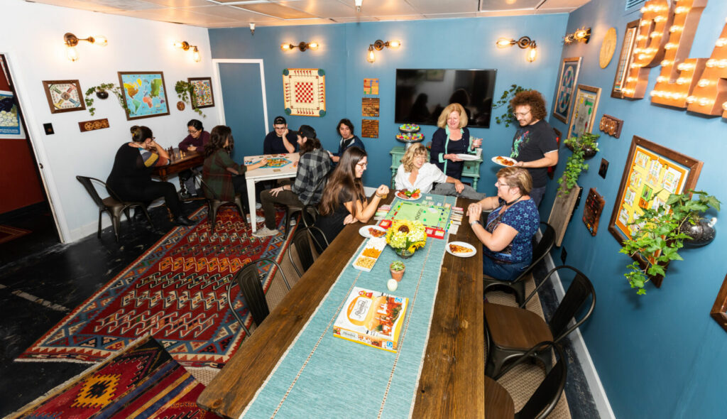 Group enjoying The Game Room - event space at Palace Games